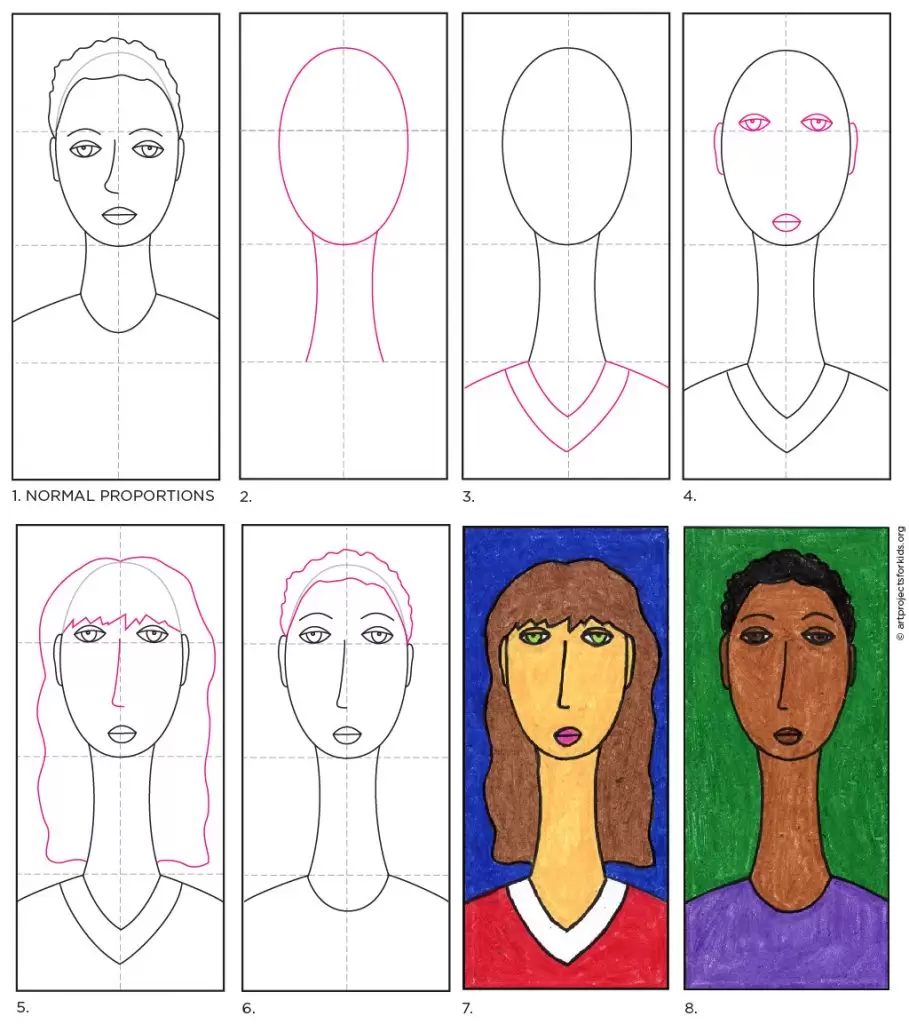 A step by step tutorial for how to draw a Modigliani Self Portrait, also available as a free download.