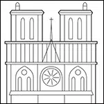 Easy How to Draw the Notre Dame Tutorial and Coloring Page