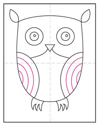 How to draw an owl uing step-by-step lessons with Da Vinci Eye App