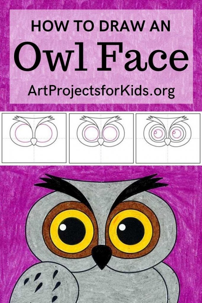 How to Draw an Owl Face · Art Projects for Kids