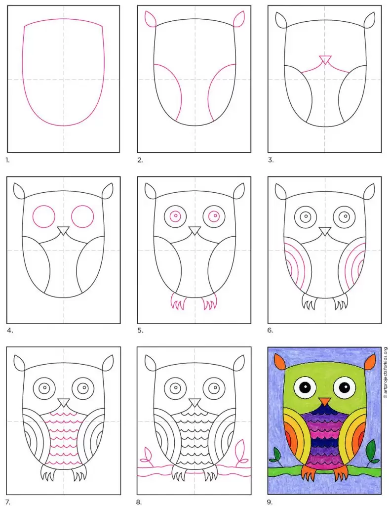 How to Draw an Easy Owl