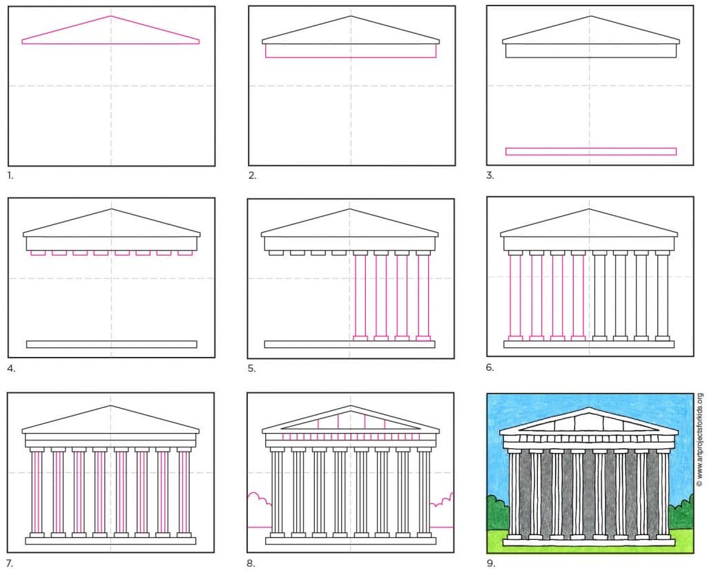 How to Draw the Parthenon · Art Projects for Kids