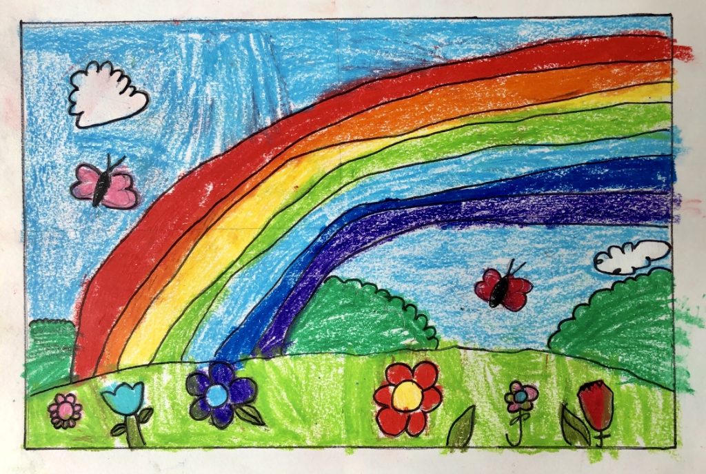 Easy How to Draw a Rainbow Tutorial Video & Rainbow Coloring Page