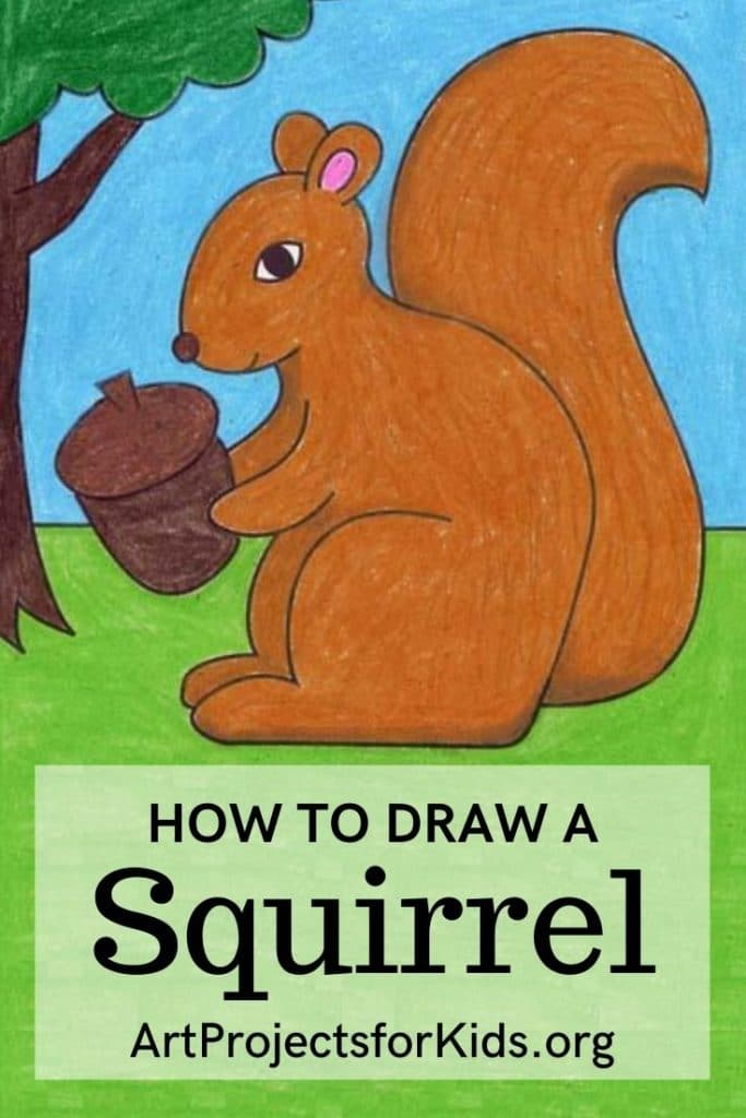 A Squirrel Drawing, made with the help of an easy step by step tutorial.