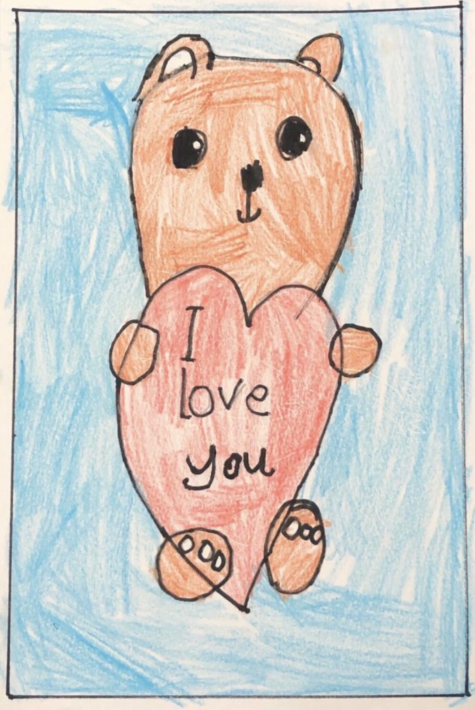 teddy bears drawings with hearts