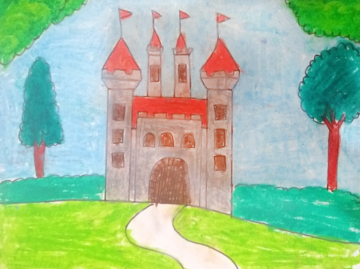 Draw a Castle on a Hill Art Projects for Kids