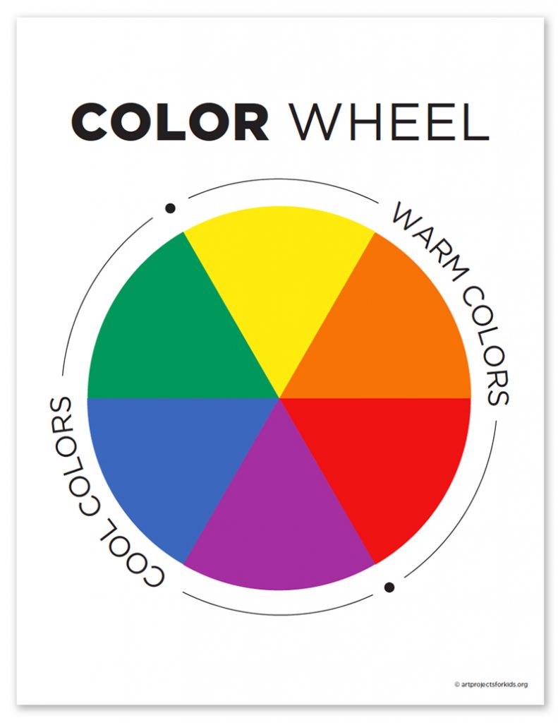 Primary Color Wheel and Color Wheel Coloring Page