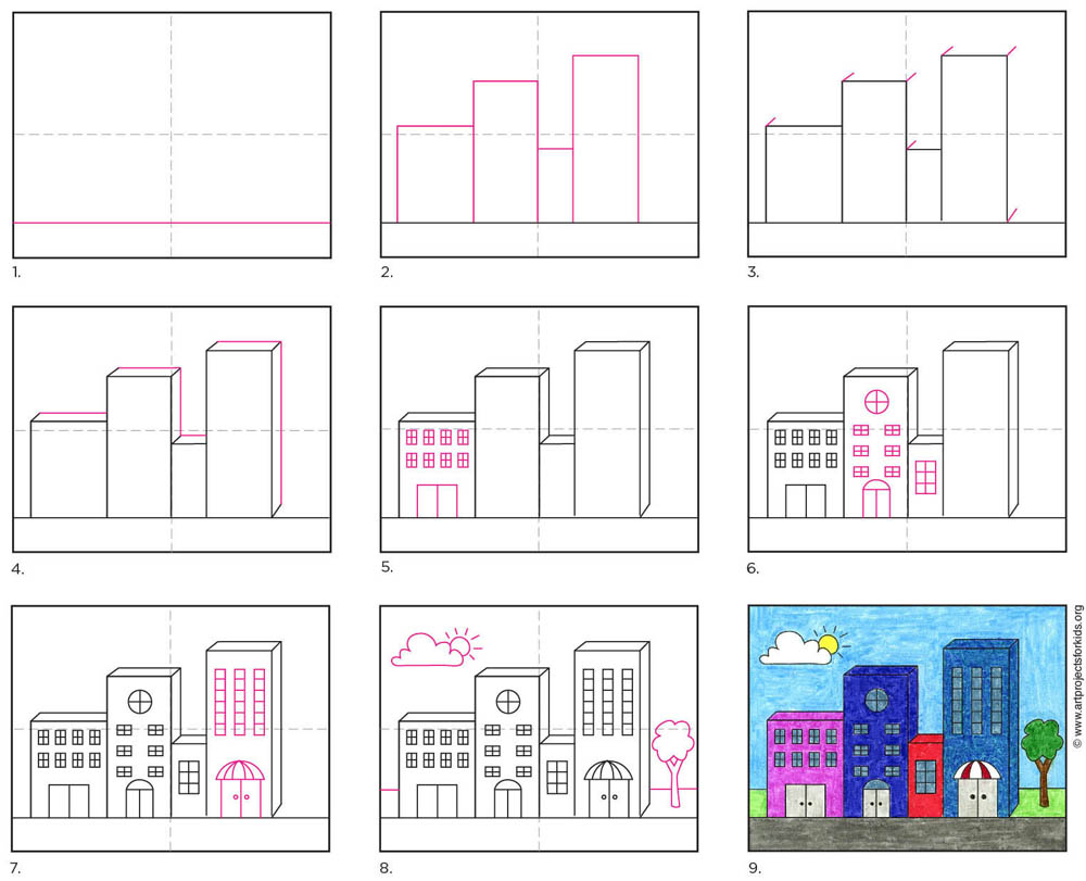 How To Draw Easy 3d Buildings Art Projects For Kids