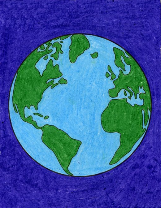 How to Draw the Earth · Art Projects for Kids