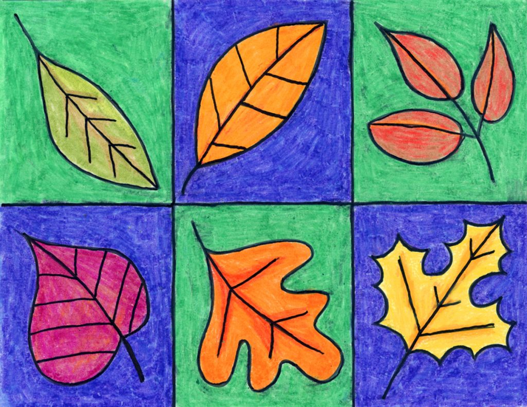  A drawing of leaves, made with the help of an easy step by step tutorial.