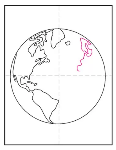 Continuous one line drawing man holding globe Vector Image