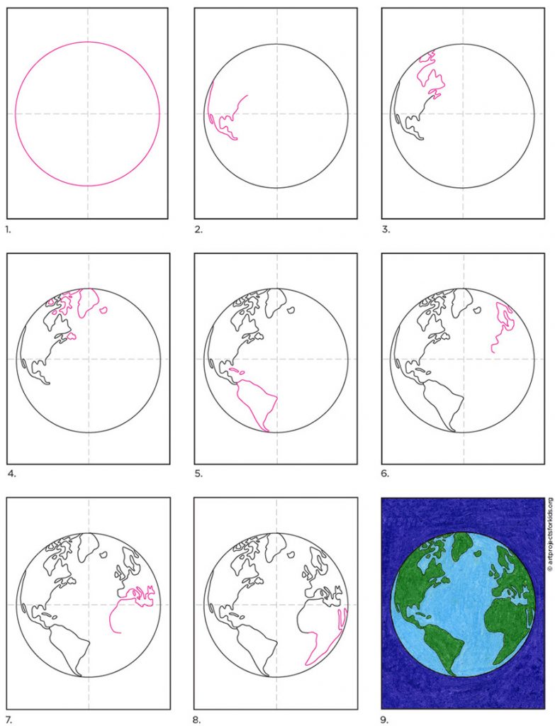 Cách vẽ Trái đất