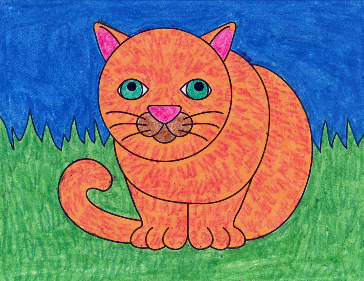 How to Draw a Fat Cat · Art Projects for Kids