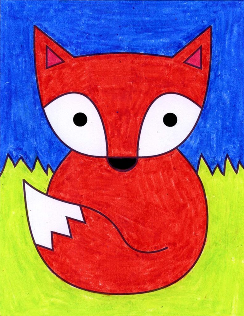 Easy How To Draw A Fox Tutorial And Fox Coloring Page Art Projects For Kids