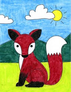 Easy How to Draw a Cartoon Fox Tutorial and Fox Coloring Page