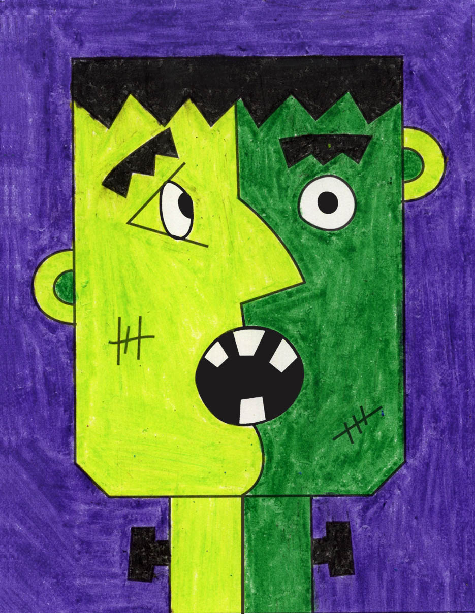 Easy Halloween Drawings: Frankenstein meets Picasso · Art Projects for Kids