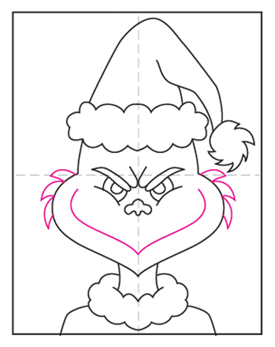 Easy How To Draw The Grinch Tutorial Video Grinch Coloring Page