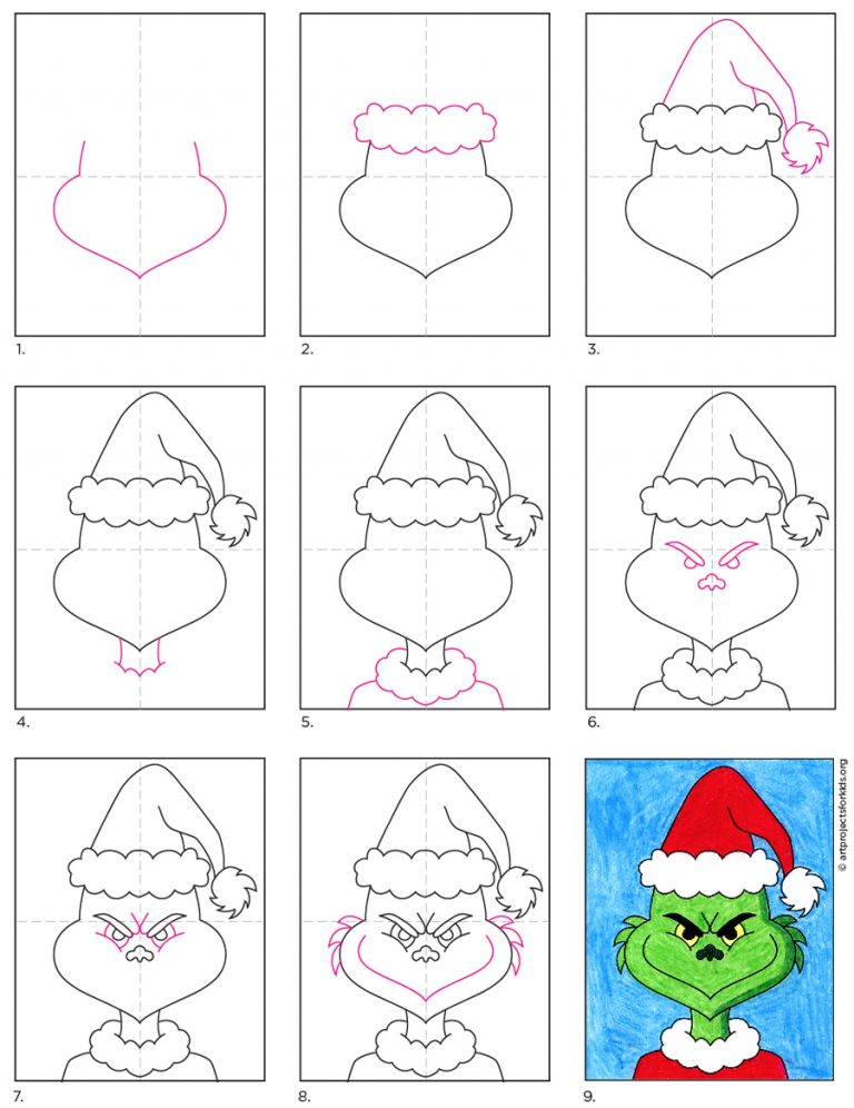 How to Draw the Grinch · Art Projects for Kids