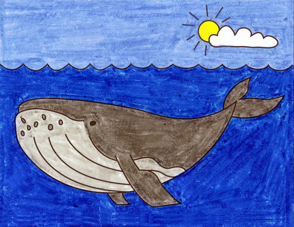 How to Draw a Humpback Whale · Art Projects for Kids
