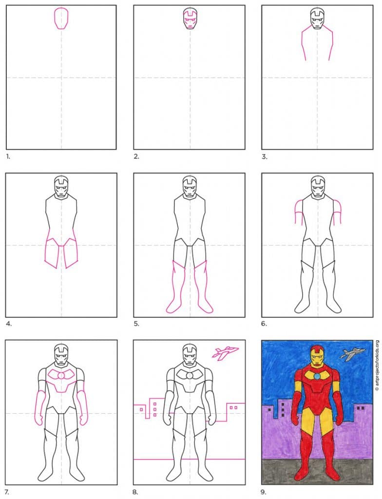 How to Draw Iron Man · Art Projects for Kids