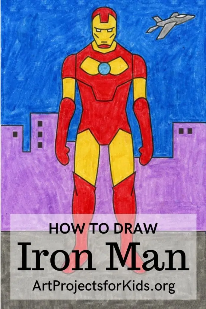 Простой учебник по рисованию Железного человека и страница раскраски Железного человека