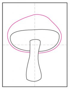 Easy How to Draw a Mushroom Tutorial, Mushroom Coloring Page