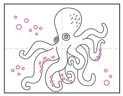 Easy How to Draw an Octopus Tutorial and Octopus Coloring Page