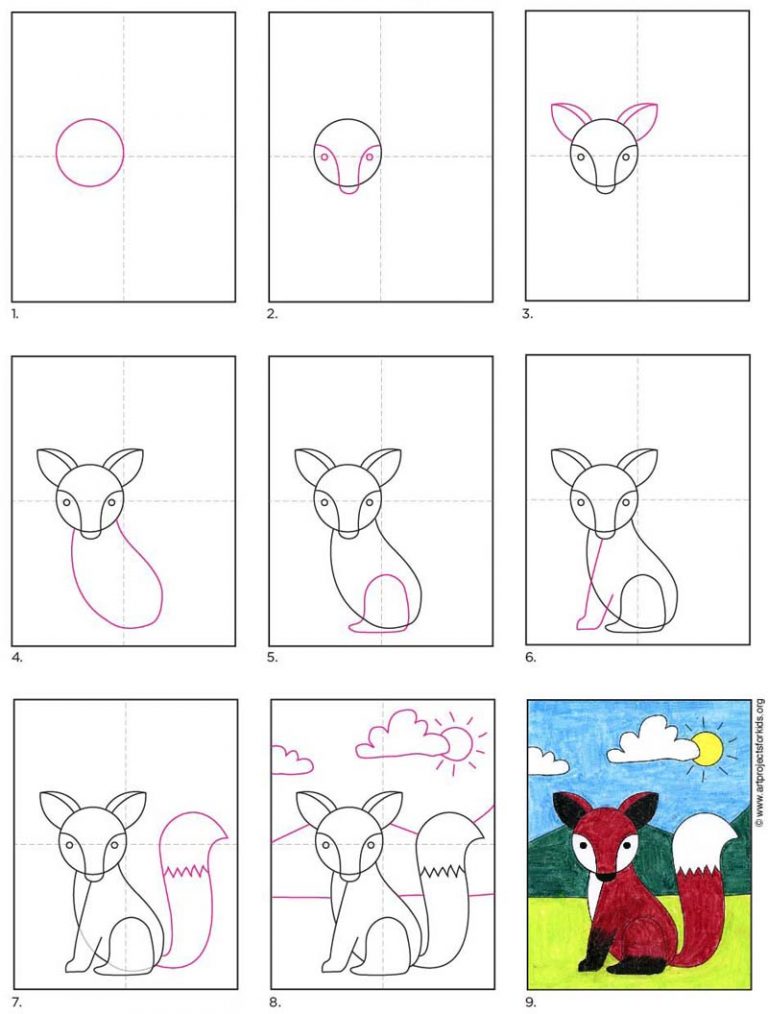 How to Draw a Red Fox · Art Projects for Kids
