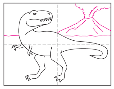 t rex drawing for kids