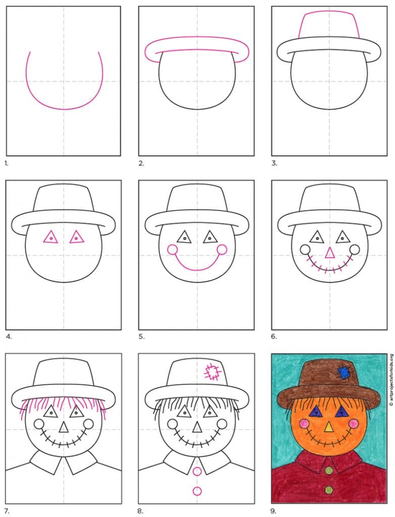 Download How To Draw A Scarecrow Face Art Projects For Kids