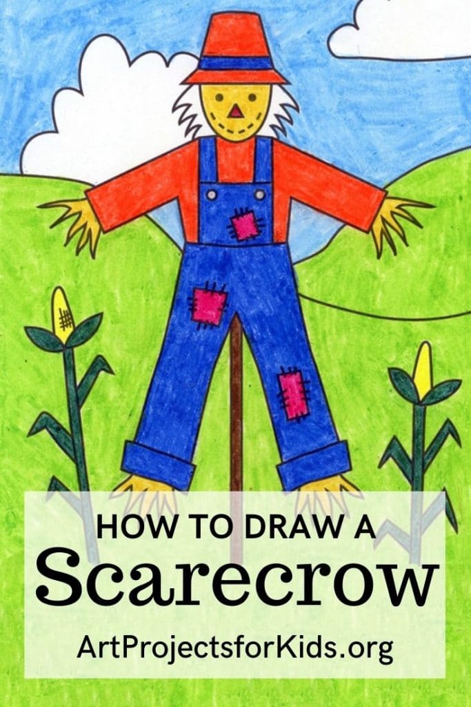 How to Draw a Scarecrow Art Projects for Kids