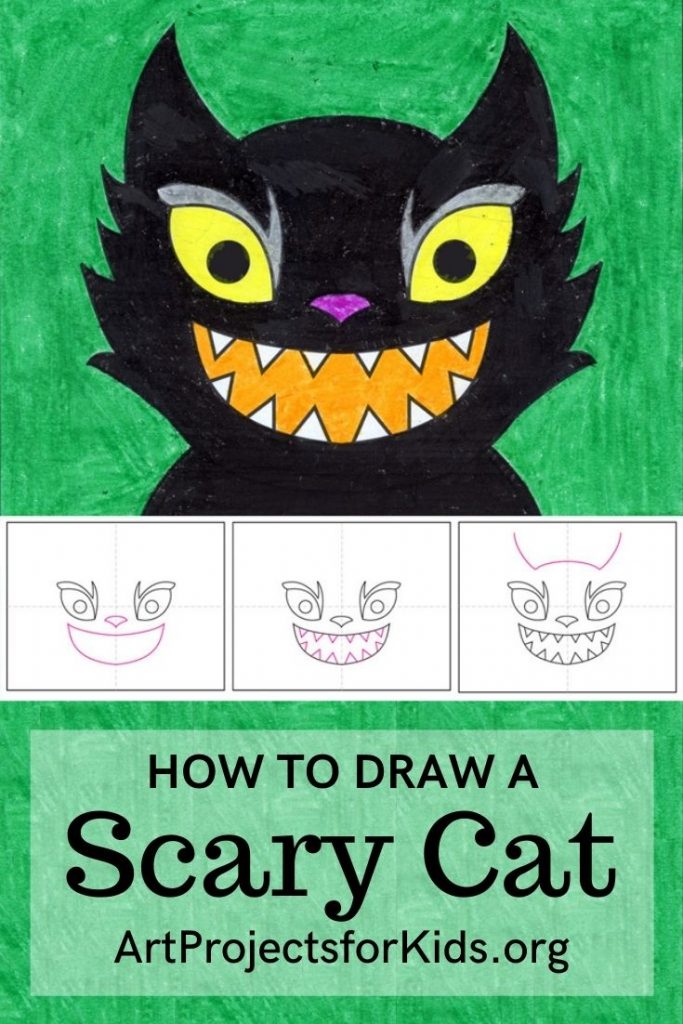 How to Draw a Scary Cat Face Â· Art Projects for Kids
