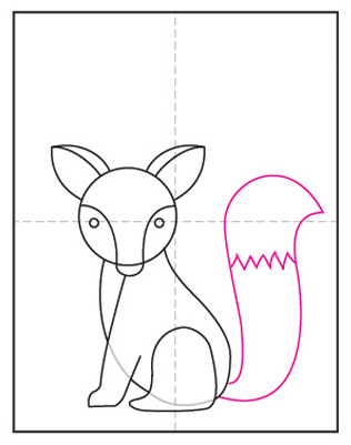 Easy How To Draw A Red Fox Tutorial And Red Fox Coloring Page