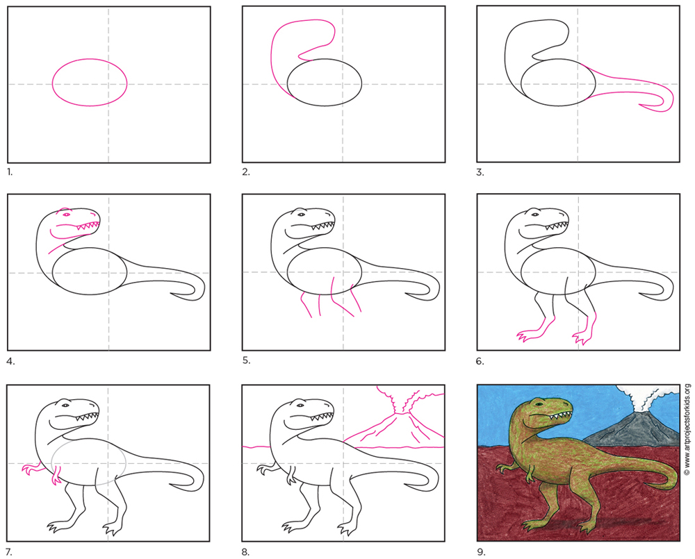 How To Draw A T Rex Art Projects For Kids Free download 40 best quality easy t rex drawing at getdrawings. how to draw a t rex art projects for kids