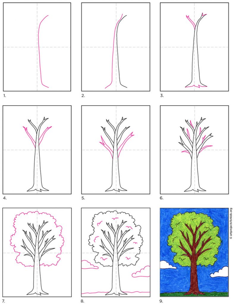 How To Draw A Cartoon Tree