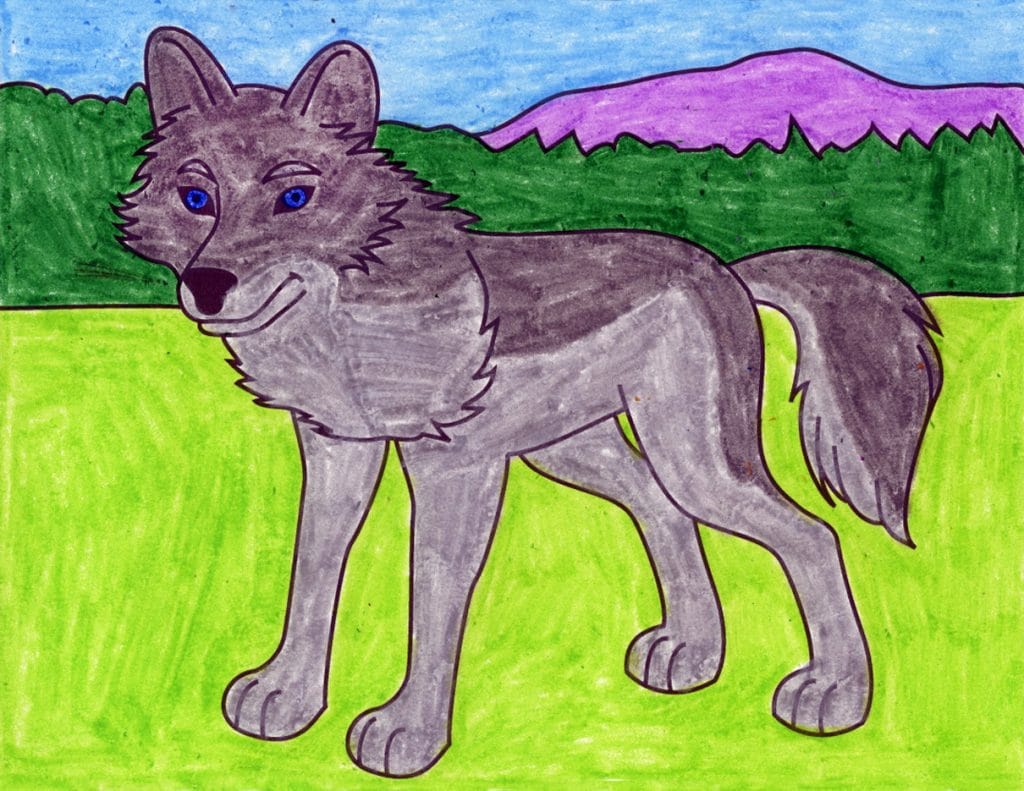 How To Draw A Wolf Art Projects For Kids