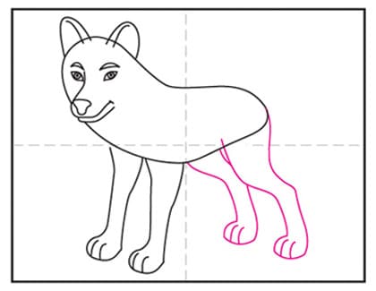 Easy How to Draw a Wolf Tutorial and Wolf Coloring Page