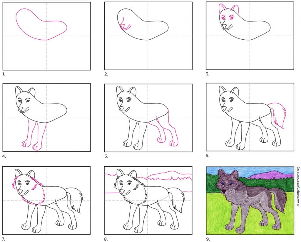 wolf drawing tutorial