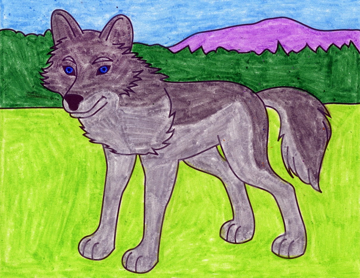 How To Draw A Wolf Art Projects For Kids