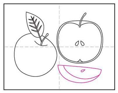 Easy How to Draw an Apple Tutorial and Apple Coloring Page · Art