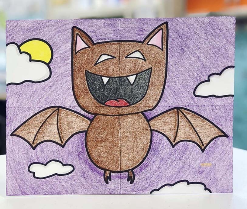 Easy How to Draw Vampire Bat Tutorial and Vampire Bat Coloring Page