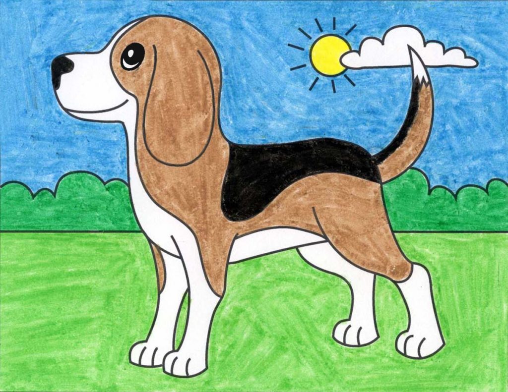 How to Draw a Beagle Art Projects for Kids