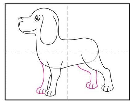 Easy How to Draw a Beagle Tutorial and Beagle Coloring Page