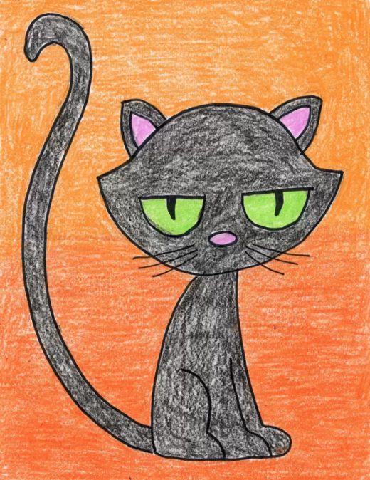 Art Hub for Kids How to Draw a Black Cat - Cardillo Migniver91