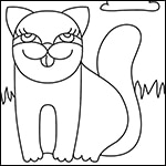 Cartoon Cat Funny Color 150 — Activity Craft Holidays, Kids, Tips