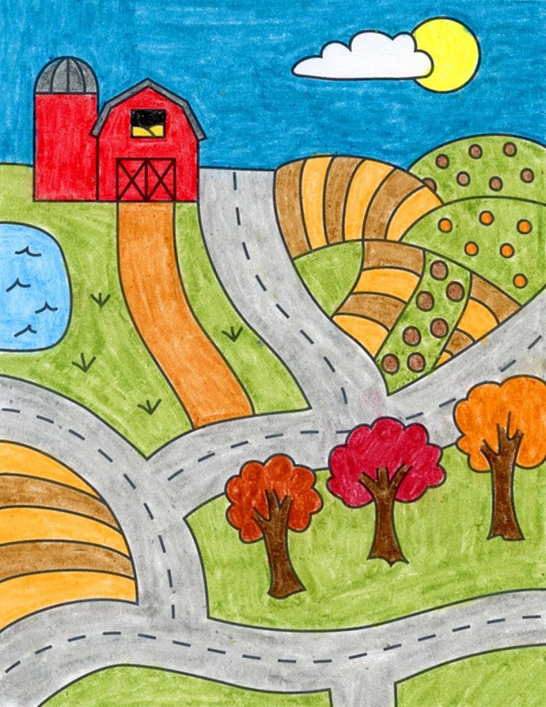 How to Draw a Farm Art Projects for Kids