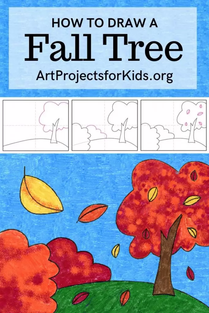 How to Draw a Fall Tree Easy Autumn Tree Drawing Tutorial for Kids