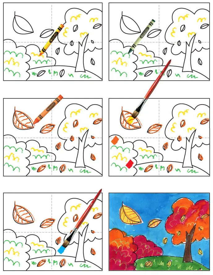 Fall Tree steps for paint.jpg — Kids, Activity Craft Holidays, Tips