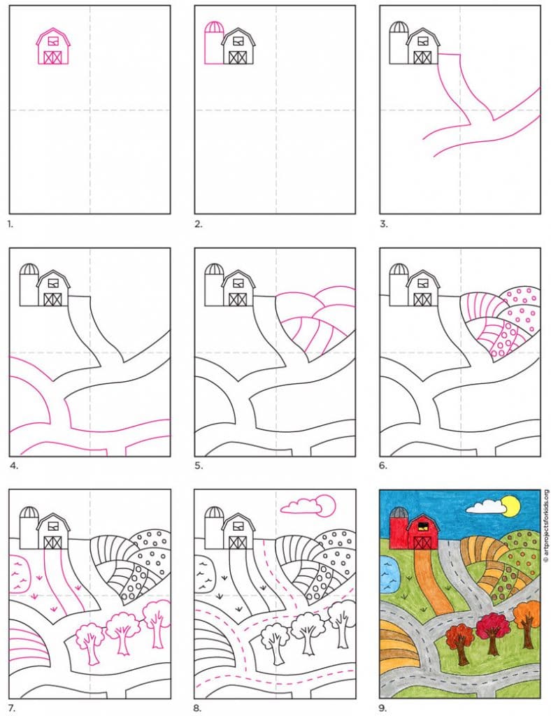 How to Draw a Farm · Art Projects for Kids