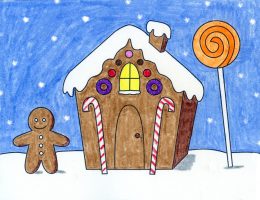 How to Draw a Gingerbread House · Art Projects for Kids